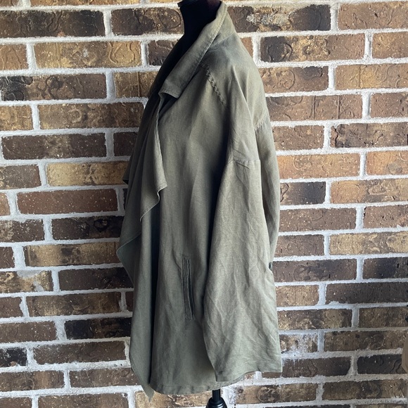 Who What Wear Olive Light Linen Jacket - Picture 5 of 12